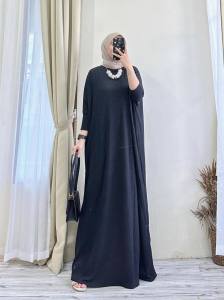 LALUNA Gamis Wanita Muslim Bahan KNITS Premium Mewah Baju Dewasa Kekinian Terlaris Berkualiitas