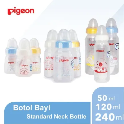 BOTOL SUSU Bayi PIGEON 1pc 120ML/240ml SLIMNECK temaksuk dot bulat didalam - Cleine Tadita