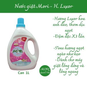 nước giặt xả mori hương lovely/ luxor dành được cho quần áo trẻ em can 1L