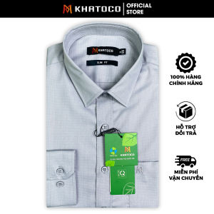 Sơ Mi Trơn Tay Dài Màu Xám Form Slim Fit Chống Nhăn Lai Bầu - Áo Nam Khatoco