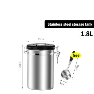 Stainless Steel Vacuum-Sealed Coffee Canister with Freshness Indicator & Date Marking