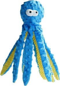 Nocciola 4 Packs Crinkle Squeaky Dog Toys for Aggressive Chewers Tough Durable Stuffed Plush Rope Tug Puppy Chew Toy for Small Medium Large Breeds