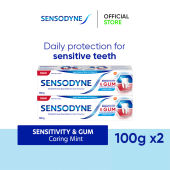 [Value Pack] Sensodyne Sensitivity & Gum Sensitivity Relief & Improve Gum Health Caring Mint Toothpaste Pack (100g x 2)