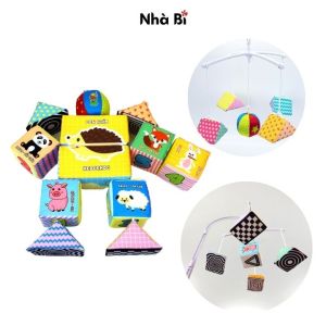 Đồ Chơi Cho Trẻ Sơ Sinh và Trẻ Nhỏ - Bộ 12 Hình Khối Vải Kèm Bóng Pipo Việt Nam