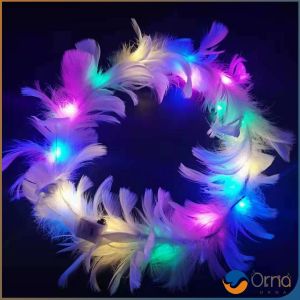 Orna LED 3 สเต็บ ที่คาดผมขนนกมีไฟ สําหรับงานปาร์ตี้ งานวันเกิด วันวาเลนไทน์ LED Feather Headband