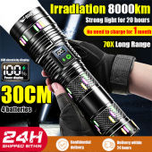 ⚡ 24 hours delivery ⚡ Extra large flashlight lampu suluh zoom paling terang dan jauh led torch light rechargeable tourchlight flashlight powerful original flash light IPX7 waterproof TYPE-C 1000000lm Japan 手电筒 强光 led 远射 可充电