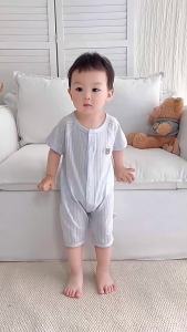 Baby Romper Summer Short Sleeve Thin Seamless Jumpsuit Newborn Crawling Outfit Pure Cotton a Air-conditioning-like pajamas