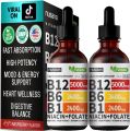 (2 Pack) Vitamin B12 Liquid Drops, Vitamin B Complex, Vegan B12 Sublingual 5000 mcg with Vitamin B6, Liquid B12 Methylcobalamin Supports Energy, Brain & Heart with 27,200 mcg Per Serving, 80 Servings. 
