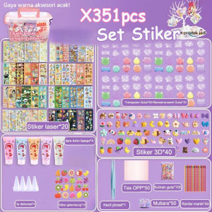 DIY Cangkir Es Krim Set DIY Gantungan Kunci Stiker Lucu 3 Lapis Mainan Anak Hadiah Ulang Tahun