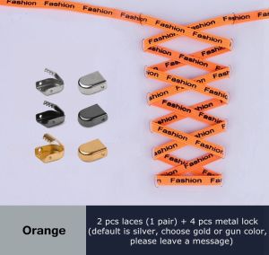 Dây Giày Không Buộc Dây Giày Đế Bằng In Chữ Dây Buộc Giày Bằng Kim Loại Đàn Hồi Khóa Đẩy Nhanh Dây Buộc Giày Lười Dây Cao Su