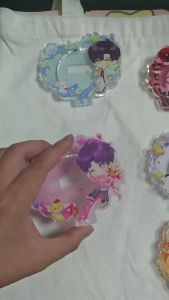 Love and Deepspace Flower Bouquet Badge Frame 58mm Acrylic Xavier Zayne Rafayel Sylus Caleb Brooch Display Stand Itabag Accessories Game Cosplay Props