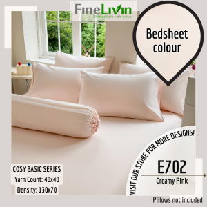 [FineLivin] COSY BASICS Single/Super Single/Queen/King 100% Cotton |  Fitted Bedsheet Set