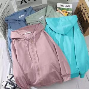 sweater wanita-sweater zipper polos- hoodie zipper wanita-zipper wanita korea kekinian-atasan wanita korea style-sweater murah-bisa COD