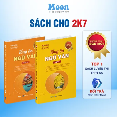 Sách Tổng Ôn Ngữ Văn Lớp 12 Luyện thi tốt nghiệp THPT và Đánh giá năng lực (ĐGNL) - Moonbook