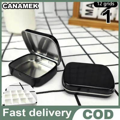 CANAMEK กล่องดีบุกสีน้ำแบบพกพาช่อง12 24ขนาดเล็กถาดใส่สีสำหรับเดินทางใส่สี
