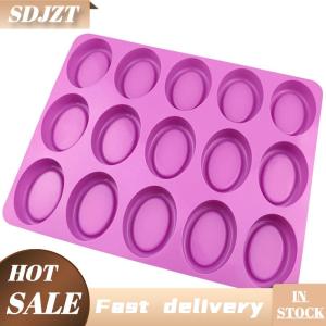 SDJZT 15 Khoang Silicone Khuôn Xà Phòng Hình Dạng Hình Bầu Dục Tự Làm Xà Phòng Nguồn Cung Cấp Handmade Sô Cô La Bánh Khuôn Xà Phòng Làm Công Cụ Quà Tặng Sinh Nhật