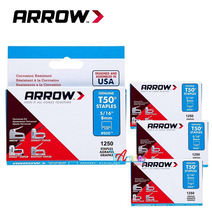 Arrow Gun Tacker Staple Wire T-50 5/16 8mm 5000 pieces | Lazada PH