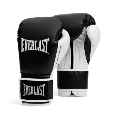 Everlast Unisex Adults Powerlock Boxing Hook & Loop Glove (Black) - Sports Direct