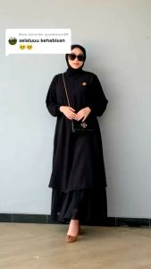 DNTK Fashion - Gamis Malaysia polos ceruty armany terlaris/gamis Melayu kekinian terbaru/abaya/busui/real pick