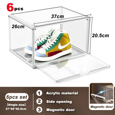 NEST Acrylic Transparent Shoe Box High Quality Stackable Magnetic Display Shoe Storage Box