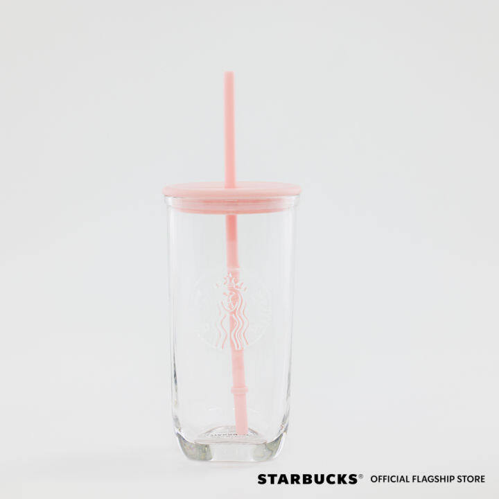 Starbucks Recycled Glass 16-ounce Glass Cold Cup / Tumbler w/Lid & Straw NEW