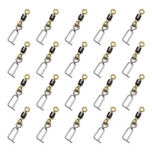 20pcs Fast Change Lure Clip Fishing Swivels Clip Connector Fishing Tool Stainless Fast Lock Clip Swivels for Squid Jig