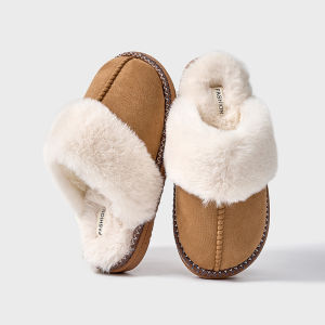 Simple plush slippers New autumn and winter styles Indoor slippers Non-slip fleece slippers Warm luxurious cotton slippers