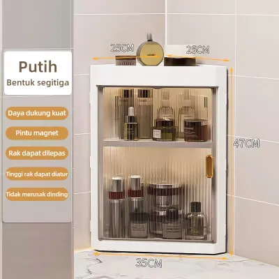 XMVP Meja Rias Kamar Mandi Yang Dipasang Di Dinding Lemari Dapur Anti Air Kotak Kosmetik Rak Penyimpanan Multifungsi Dengan Laci Kotak Pajangan Multifungsi Berkapasitas Besar
