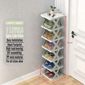 2-7 Layer Simple Folding Multi-tier Shoe Rack Balcony Shoe Rack Storage Rack For Dormitory