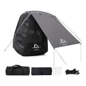 SQMETR Rainproof SUV Tailgate Tent Easy Setup without Support Poles Car Rear Tail Tent Portable Anti-mosquito Tent for Car Trunk Sunshade Self-Driving Tour