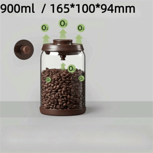 NEXTYOO Đã niêm phong Hũ thủy tinh đựng cà phê Rõ ràng 600-2000ml Hộp đựng cà phê chân không Đa chức năng Chất chống oxy hóa Thùng chứa Hộ gia đình