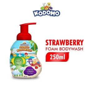 Kodomo Foaming Bodywash & Shampoo Fresh Orange/Strawberry 250ml Fun Foam Sabun Mandi & Shampoo Anak