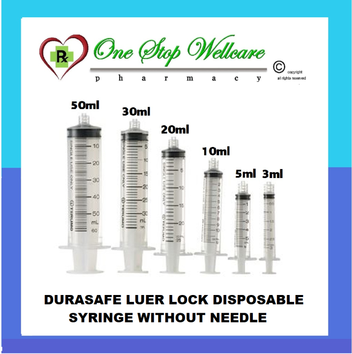DURASAFE LUER LOCK (LL) DISPOSABLE SYRINGE WITHOUT NEEDLE 3ML / 5ML ...