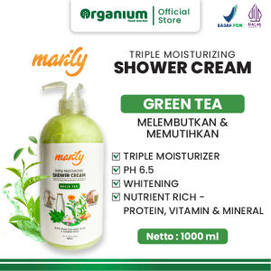 MARILY Body Wash Shower Cream Triple Moisturizer Sabun Mandi Cair 100% Organik Greent Tea - 1L