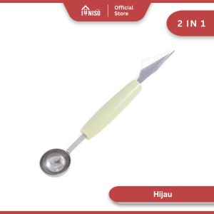 PISAU UKIR HIAS BUAH BULAT 2 SISI STAINLESS STEEL FRUIT CARVE KNIFE MELON SEMANGKA SENDOK COCKTAIL