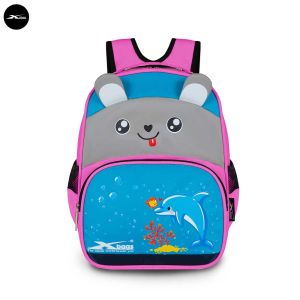 Balo Bé Gái Xbags Dolphin XB3021 Hồng Tai Gấu Cá Heo Đa Ngăn Chống Thấm Balo Mầm Non Tiểu Học Chính Hãng!