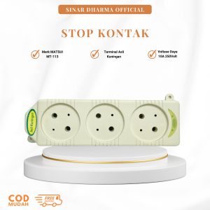 MATSUI Stopkontak Gepeng 3Lubang + Lampu Indikator MT-113
