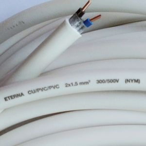 (15 meter) KABEL ETERNA NYM 2x1.5 mm 300/500 V - kawat tembaga tunggal (solid)