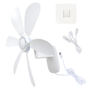 Adjustment Angle 16.5Inch Quiet Wall Mounted Fan USB 5V Operation For Small Space And Workshops
