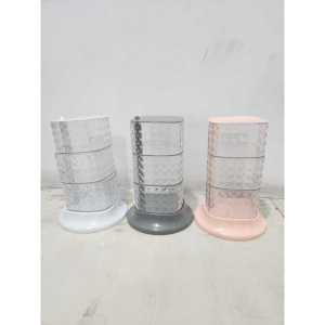 KRISTAL KOTAK 3LACI DAN 4LACI RAK BUMBU SUSUN KRISTAL KOTAK TEMPAT BUMBU DAPUR 3 TINGKAT 4 TINGKAT KRISTAL MODEL KOTAK - BDC