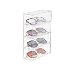 [SG Ready Stock]Sunglasses Storage Box Stackable Acrylic Storage Box/4 Layer Desktop Storage Box/Display Box