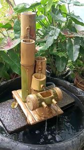 กระบอกน้ำไหลไม้ไผ่ 🌿 การผลิตปั้มไม่มี สีสวยงามที่สวยงาม สุขสันต์สำหรับสวนที่คุณจะเก็บ 🔥 สินค้าทุกชุด การทดลองก่อนส่ง การใช้งานรายละเอียด ราคา 15x43x43 ซ.ม