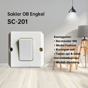 Saklar OB Engkel/Seri/Stop Kontak Arde / Warna Cream / Sakelar Berkualitas SNI / Merk CAHAYA SC-201/202/203/204