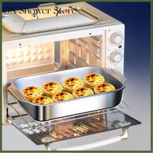 [GN Store] Stainless Steel Rectangular Deep Tray With Handle Rust-Proof Multi-Purpose Food Storage Tray For Kitchen Use Tools