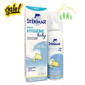 Xịt muối biển Sterimar 100ml vệ sinh mũi xịt cá heo màu xanh của Pháp