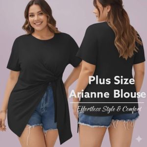 Arianne Plus Size Blouse | Casual Loose Fit Top | Stretchable Fabric | Medium to 2XL | Comfortable Everyday Fashion Top for Women