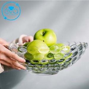 Bát Tô Bi Lớn / Tô Thuỷ Tinh Lớn Đựng Hoa Quả Pha Lê Chấm Bi Nổi Phong Cách Châu Âu Sang Trọng 331 M3561