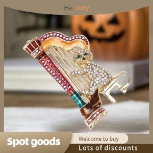 Heabety Fashion Fashion Playing Harp Cat Brooches For Women Clothing Coat Accessries Gifts