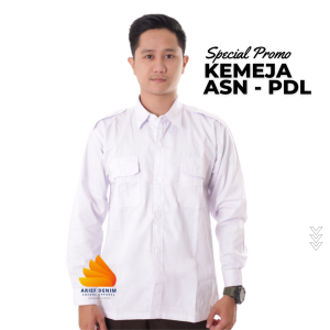 Kemeja PDH / Kemeja Saku Dua Panjang Putih cocok sekali digunakan seragam PNS satpam / security