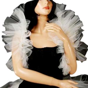 Breathable Victorian Style Tulle Collar Adjustable Clown Neckpiece For Theater Productions And Outfits